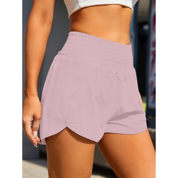 Women's Athletic Shorts High Waisted Running Shorts Pocket Sporty Short Gym - Picture 2 of 7